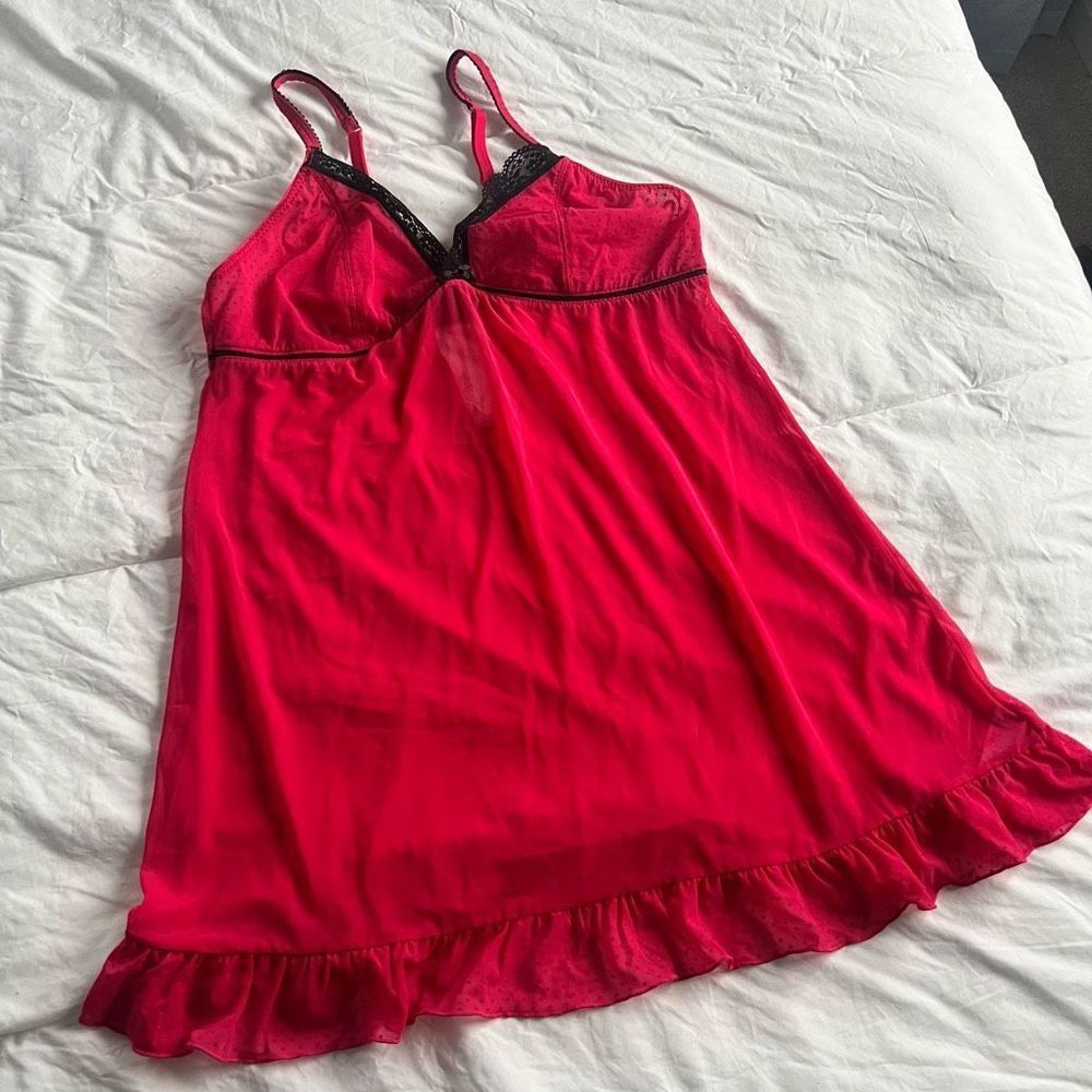 Jolinesse red camisole top sleepwear nightwear medium